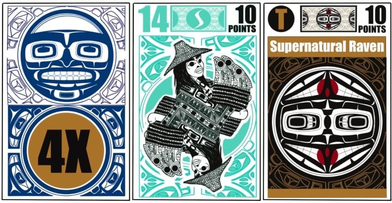 formline designs on playing cards