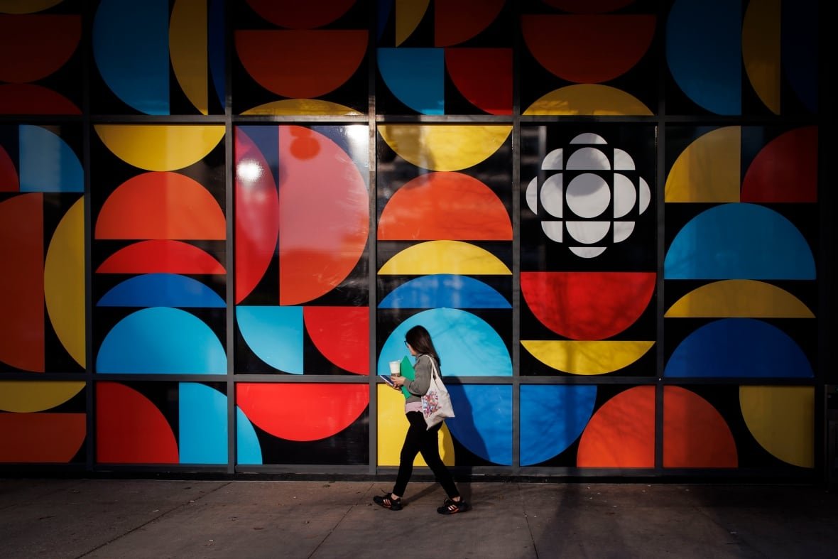 cbc-mandate-update A building with a colourful mural as a person walks in front.