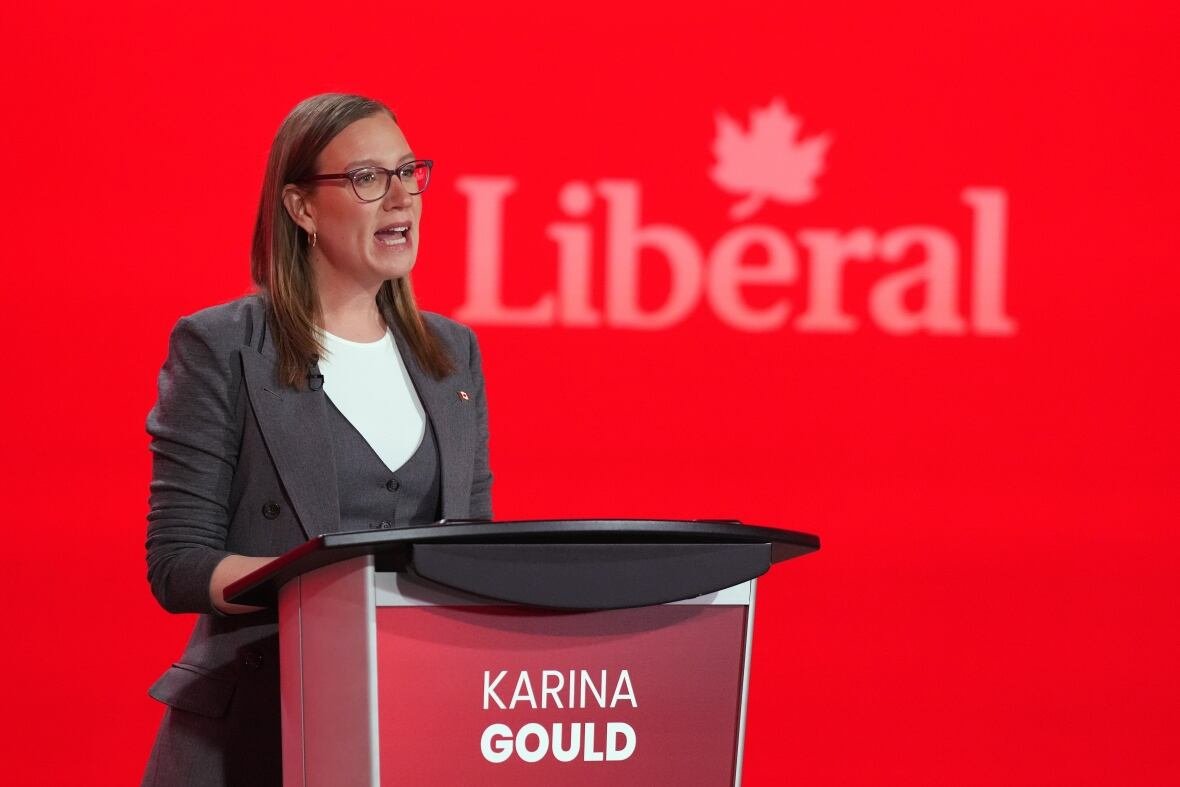 karina-gould Liberal Party of Canada leadership candidate Karina Gould takes part in the French-language Liberal Leadership debate in Montreal, Monday, Feb. 24, 2025. The Federal Liberals will pick a new leader on March 9.