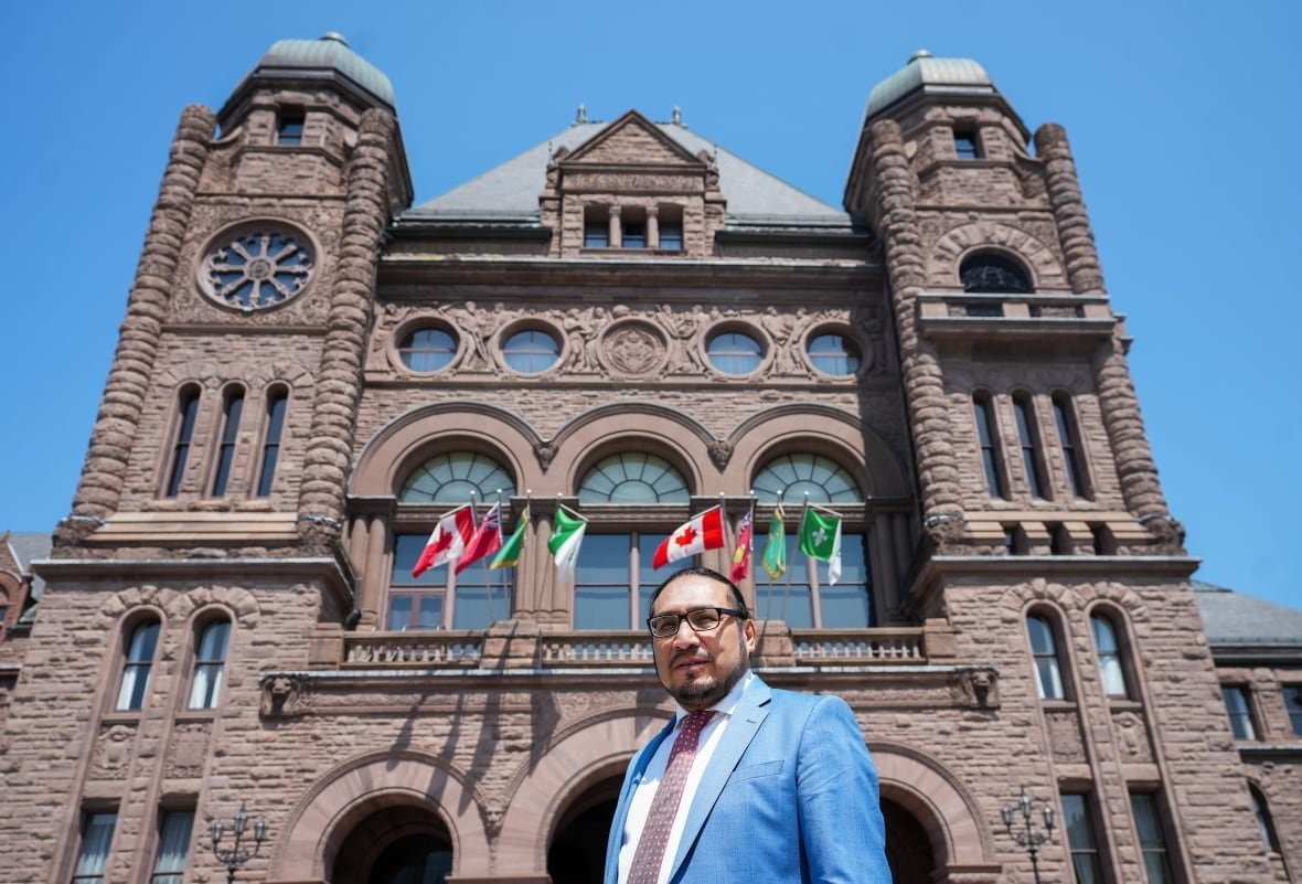 ont-qp-language-20240526 Ontario NDP MPP Sol Mamakwa poses for a photo at Queen's Park in Toronto on Friday, May 16, 2024. THE CANADIAN PRESS/Nathan Denette