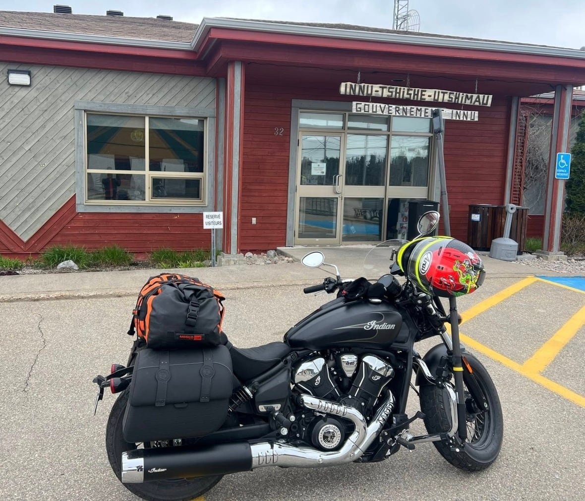 pj-murdoch-motorcycle A motorcycle outside a First Nations Band Office
