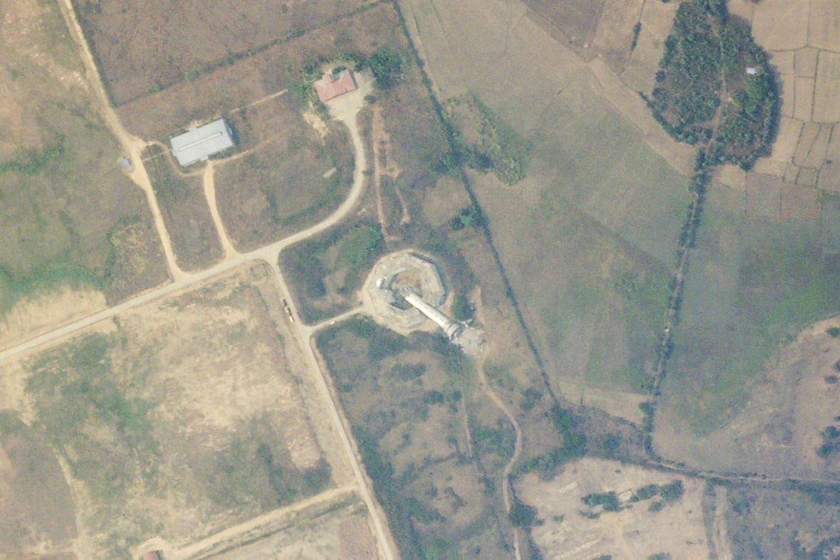 southeast-asia-earthquake An aerial view of a collapsed air traffic control tower.