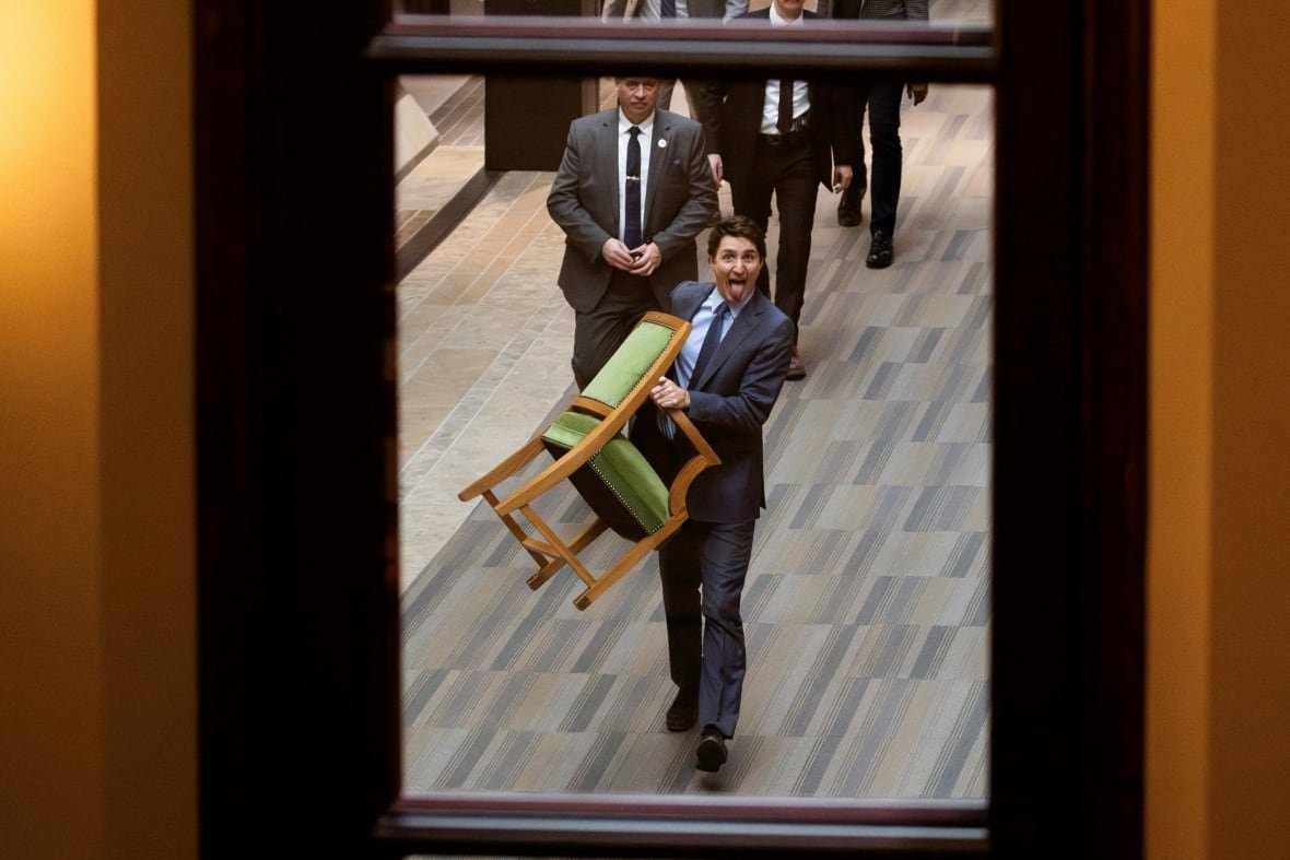 canada-politics-1 Prime Minister Justin Trudeau carries his chair from the House of Commons on Parliament Hill in Ottawa, Ontario, Canada, March 10, 2025.