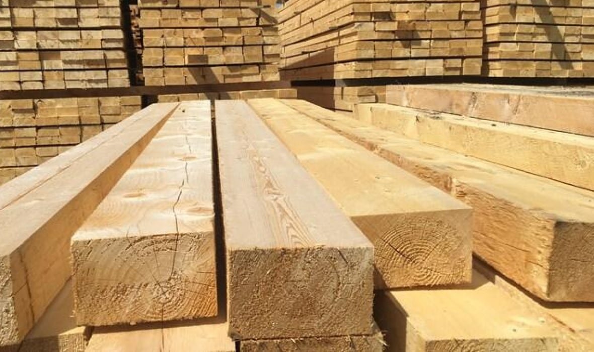 lumber Pile of cut square lumber