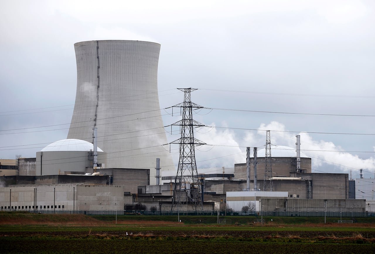 Cooling tower of a power plant.
