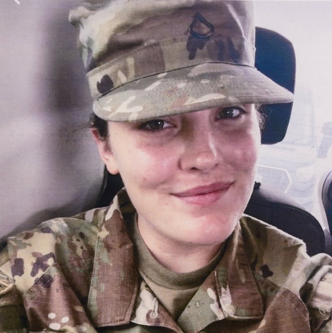 default-273 A medium shot of National Guard member Sarah Beckstrom